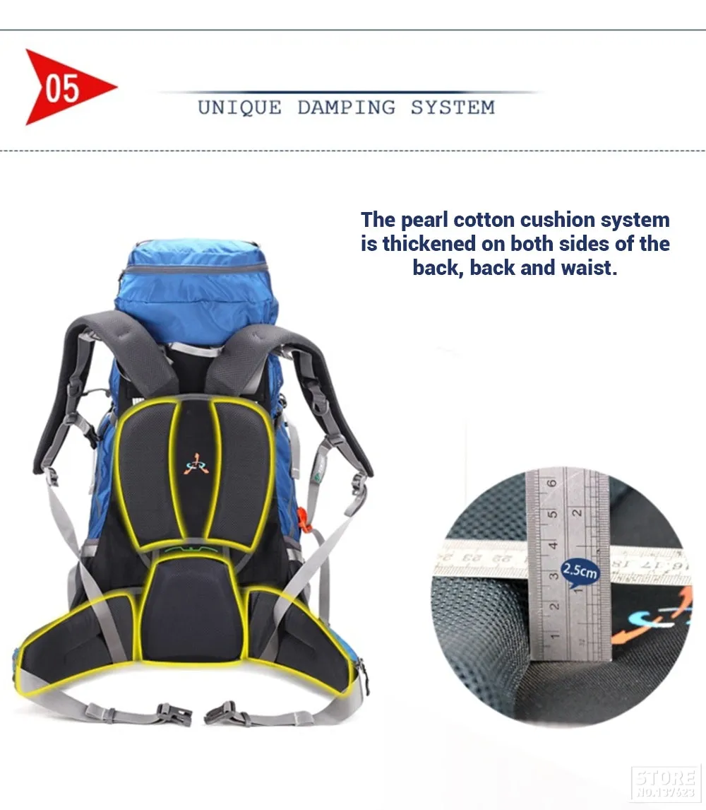 60L Large Capacity Outdoor Camping Hiking Trekking Backpack