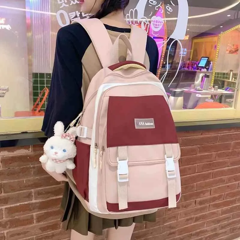 B3104 Cool Backpack - Multi-Pocket School Bags For Teenage Girls