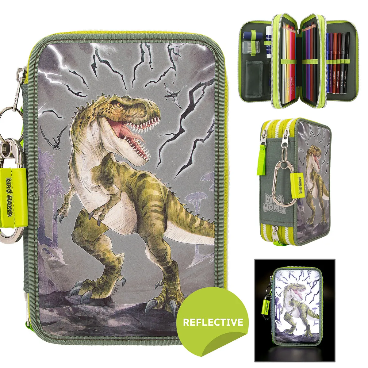 Depesche Dino World Triple Pencil Case Danger