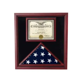 Flag and Document Display Case - Fit 5" x 8" flag.