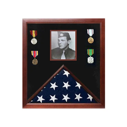 Flag and Document Display Case - Fit 5" x 8" flag.