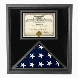 Flag and Document Display Case - Fit 5" x 8" flag.