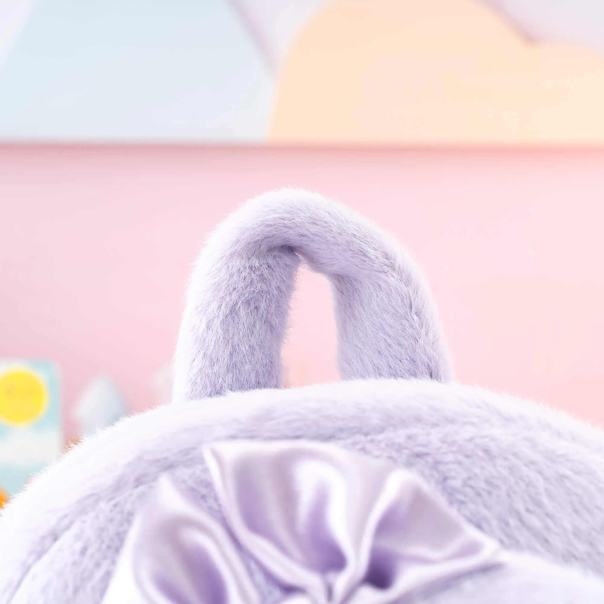 Gloveleya 11-inch Toddler Girl Backpack Snow Ferret Kindergarten Backpacks with 12-inch Purple Bunny Doll