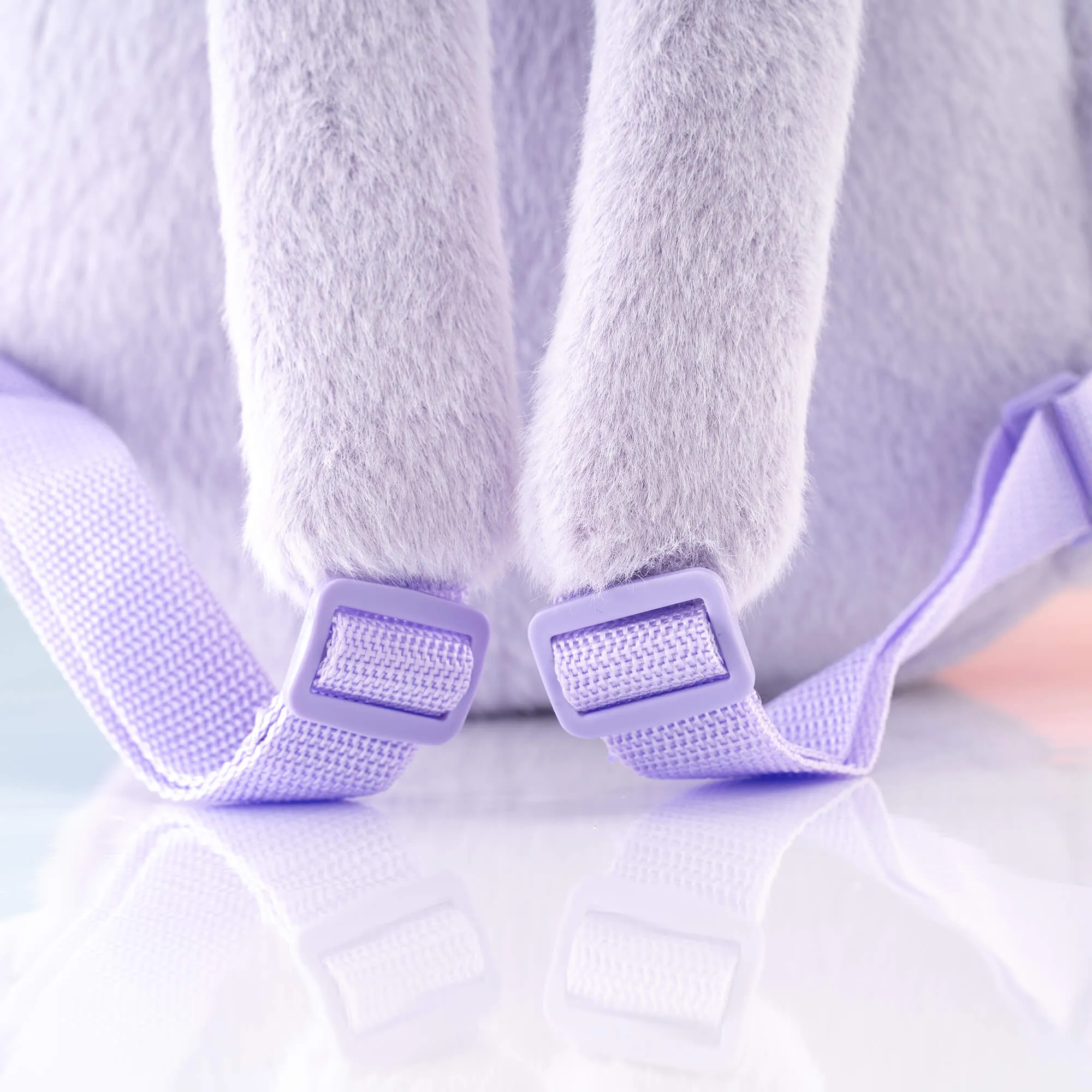 Gloveleya 11-inch Toddler Girl Backpack Snow Ferret Kindergarten Backpacks with 12-inch Purple Bunny Doll