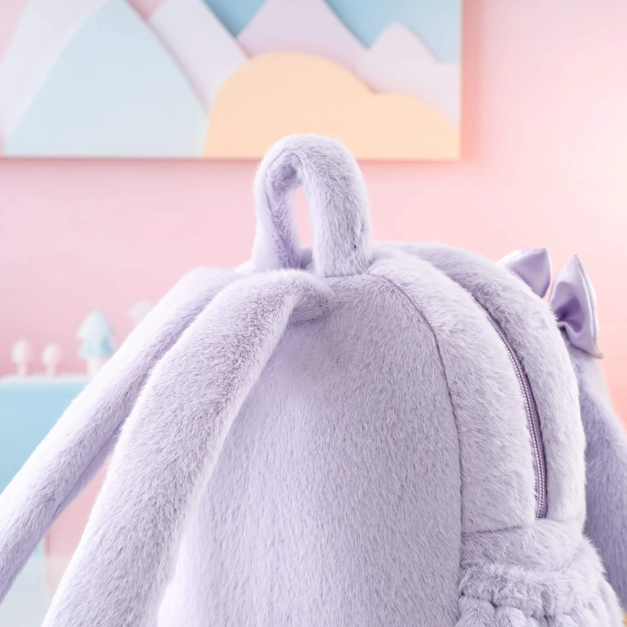 Gloveleya 11-inch Toddler Girl Backpack Snow Ferret Kindergarten Backpacks with 12-inch Purple Bunny Doll
