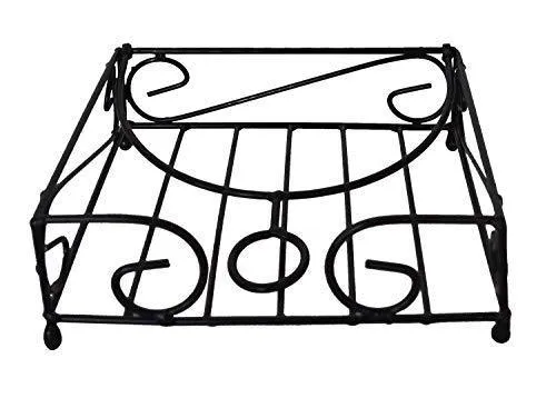 KRAFTYHOME Powder Coated Iron Tissue Holder Stand (Black)