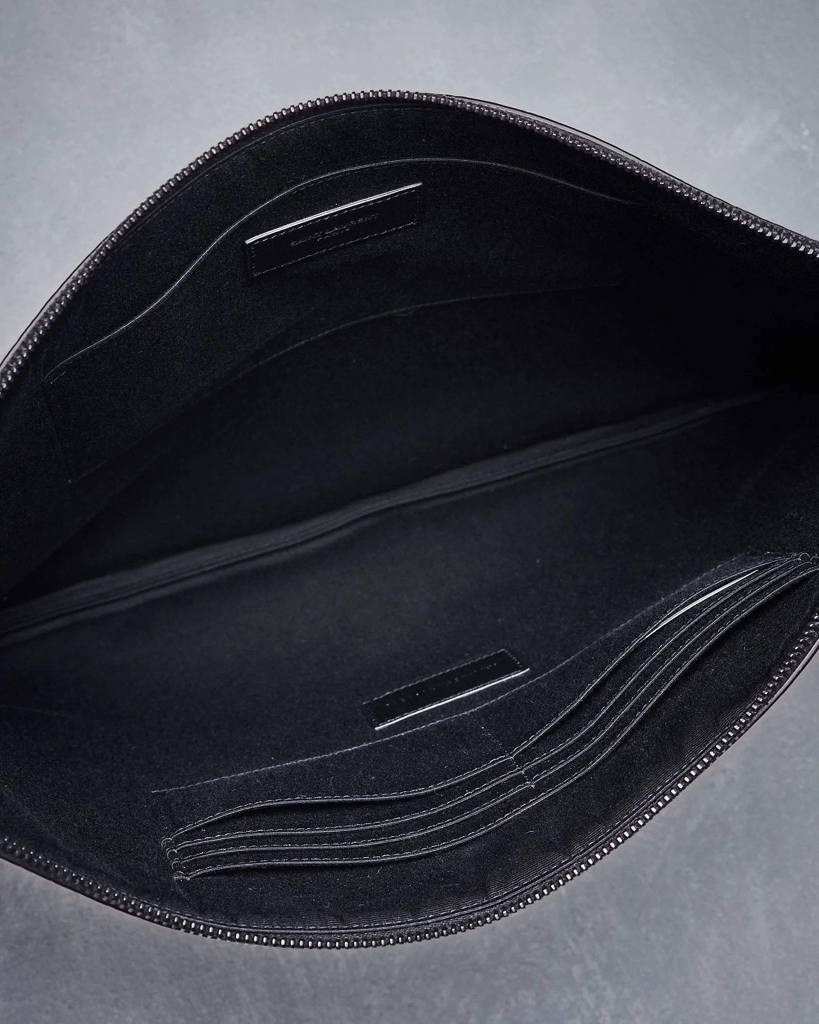 Saint Laurent Logo-Appliquéd Croc-Effect zip document holder