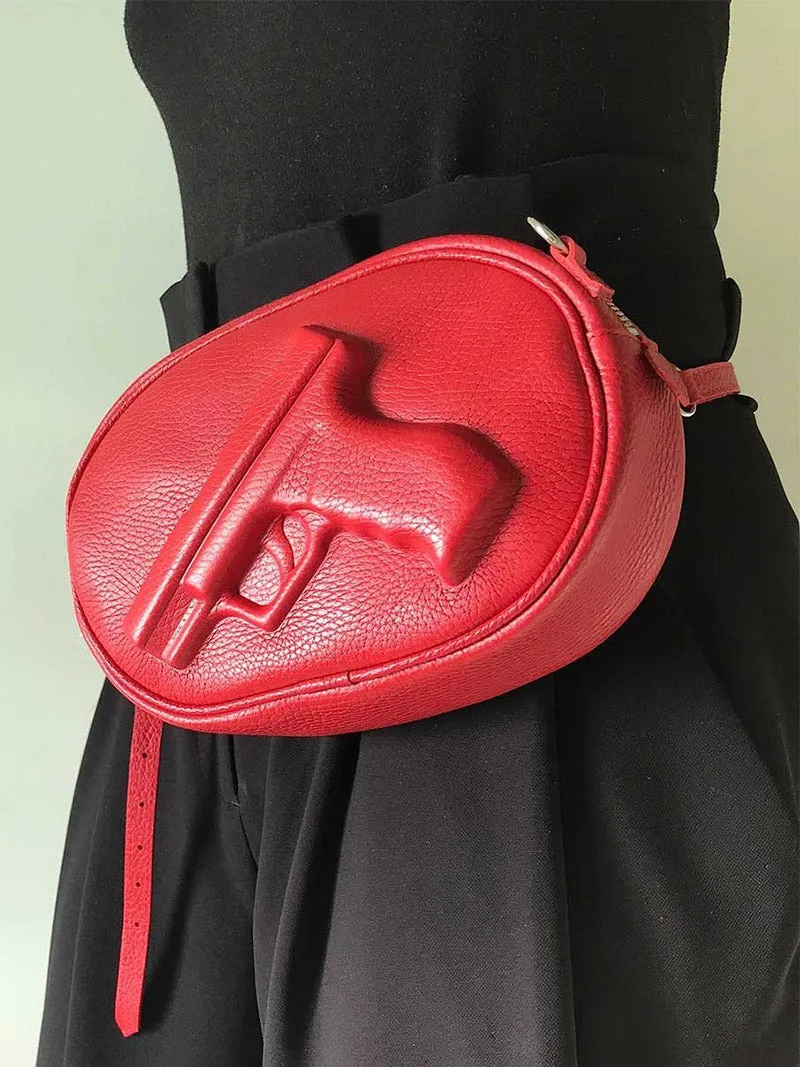 Small Oval Purse Gun Bag Red